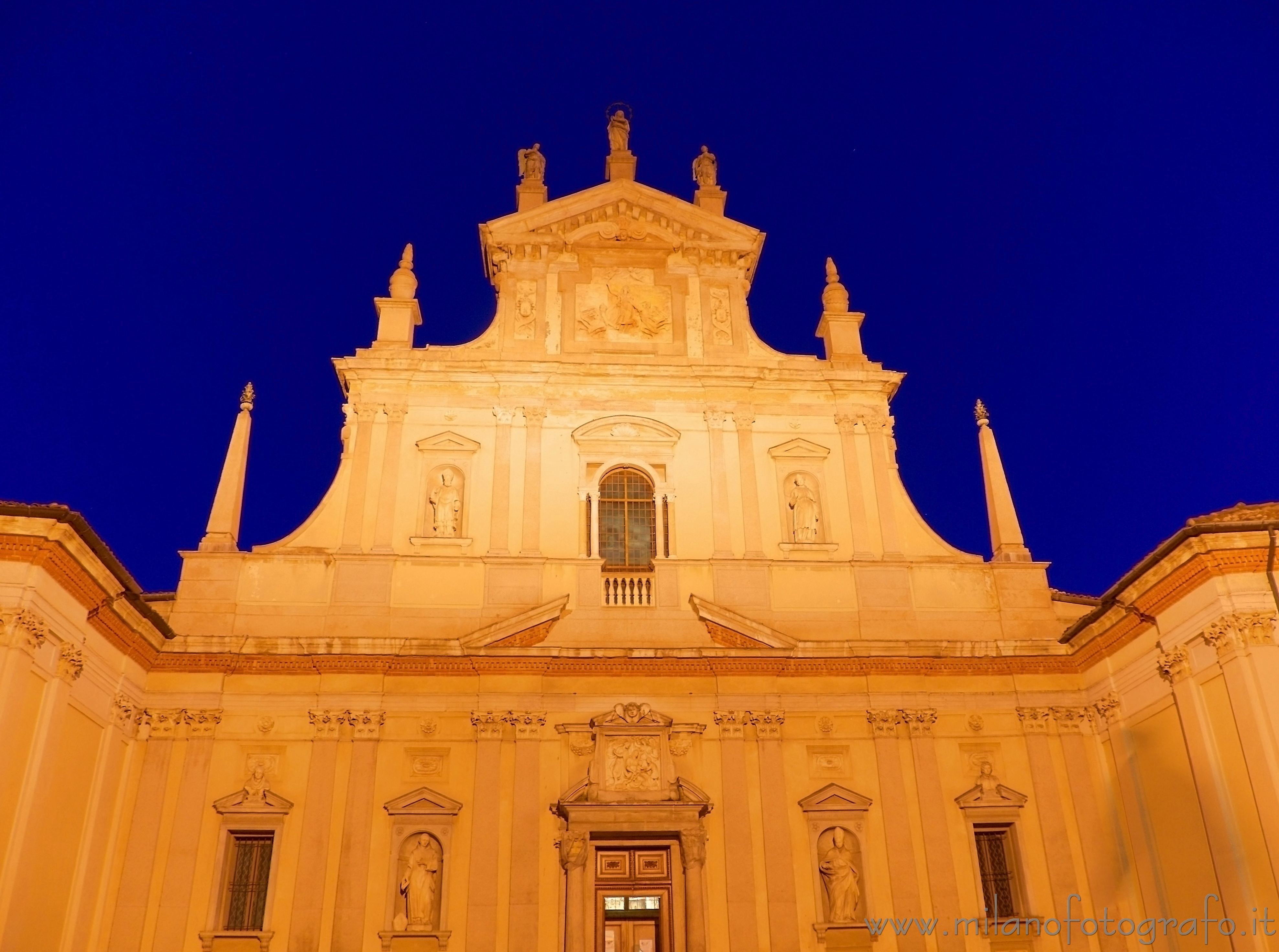 Milan (Italy) - Facade of the Chartreuse of Garegnano at darkening